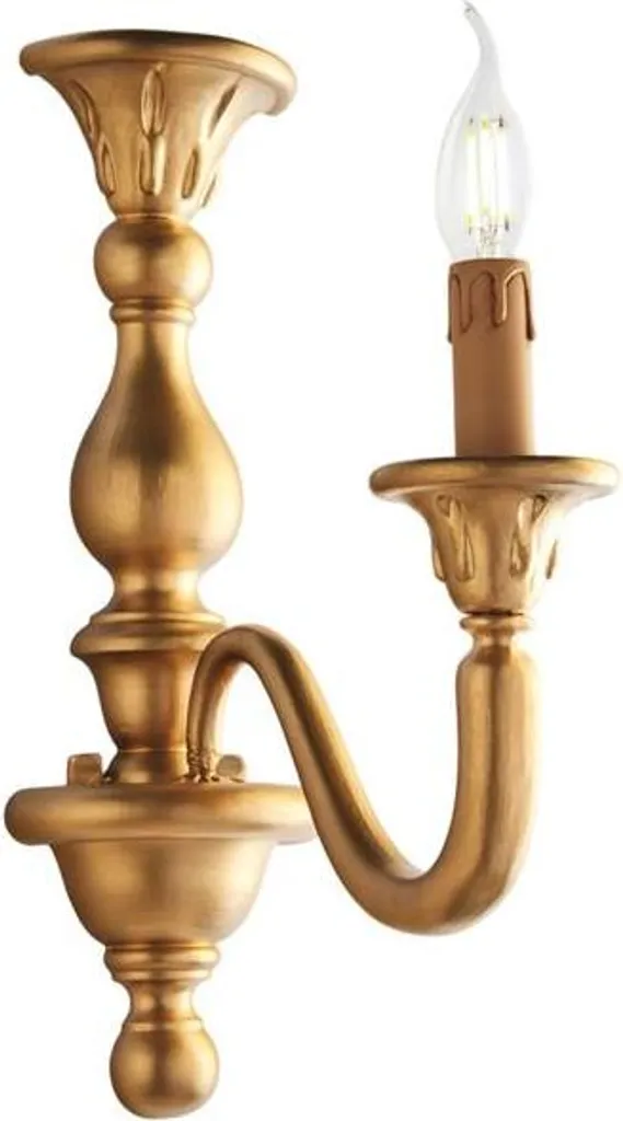 Applique Lucca in Legno Oro Antico 1 Luce E14 | Bonetti Illuminazione