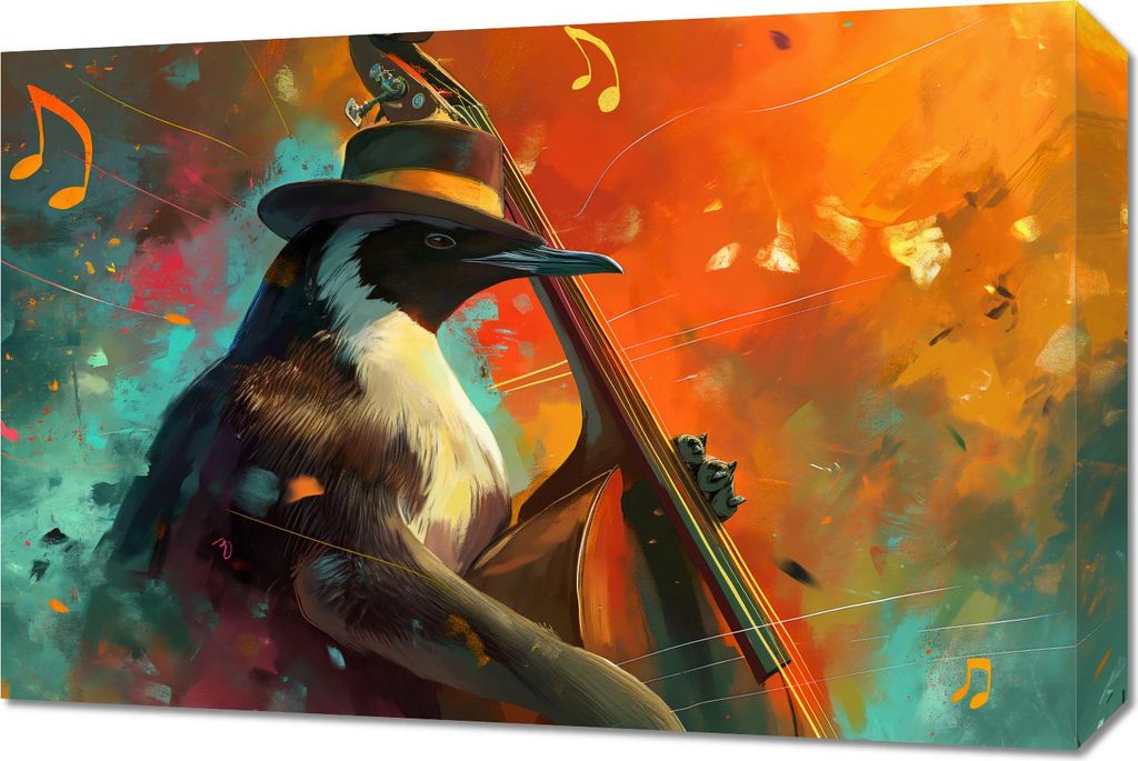 Bild 60x40cm Pinguin Note