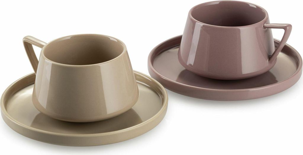 HowHomely Tassen-Set Luna - Elegantes Design Beige/Rosa