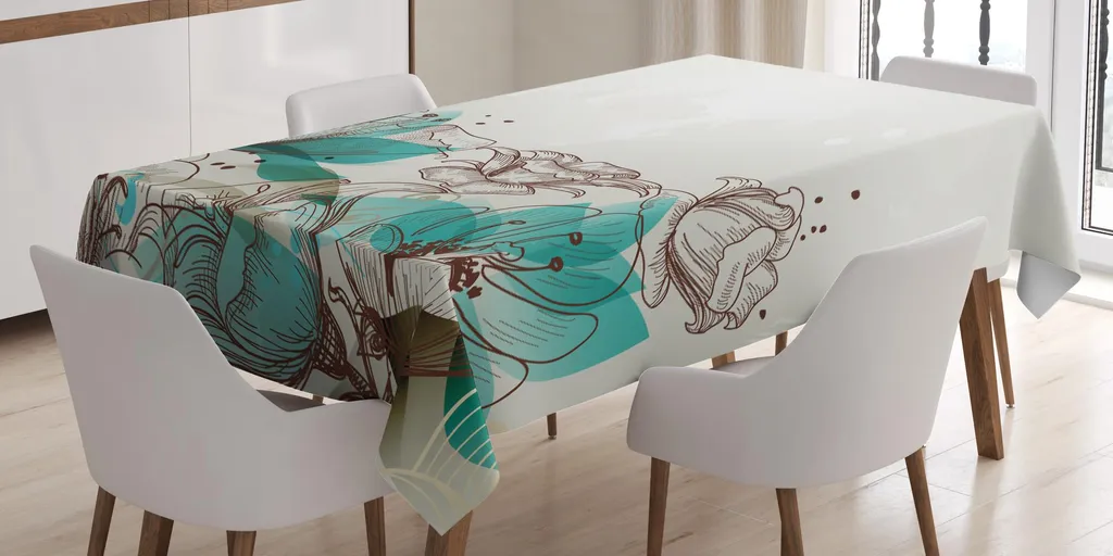 Tovaglia Floreale Ibisco ABAKUHAUS 140x170 - Design Naturale Romantico