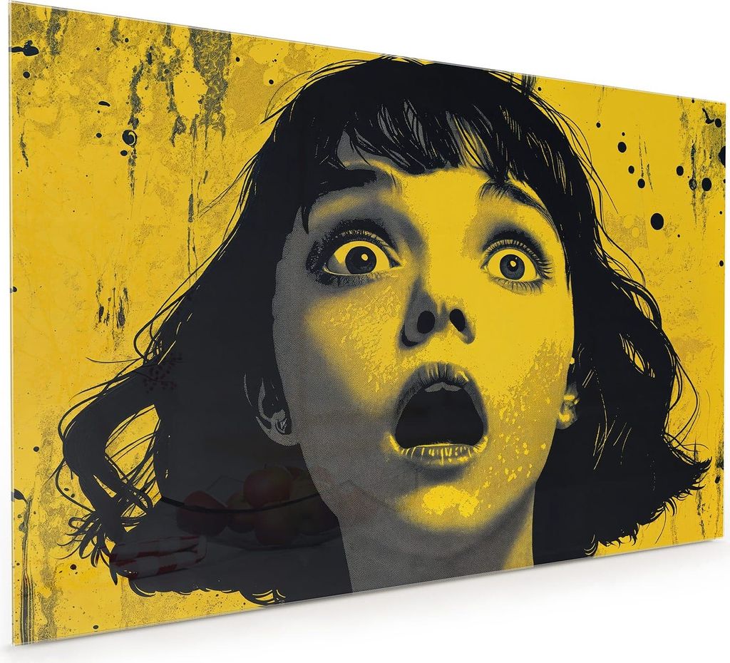 Küchenrückwand Spritzschutz Glas mit Motiv Schreiendes Portrait 40 x 40 cm