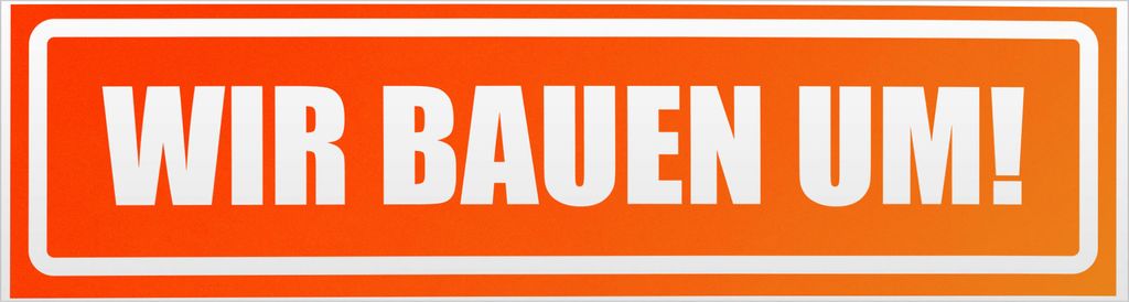 Kiwistar Wir Bauen um! invertiert Magnetschild Schild magnetisch - 30cm Neonorange - Magnetfolie für Auto PKW Kfz