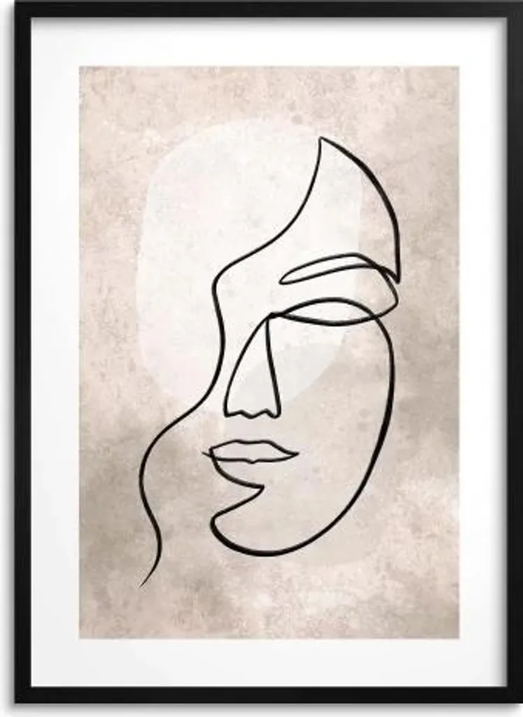 Poster moderno da parete beige donna boho per il soggiorno