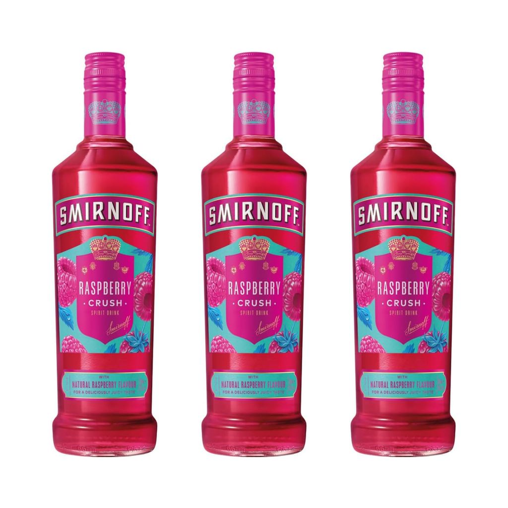 Smirnoff Raspberry Crush Wodka 3er Alkohol Set 700ml – Produktbild 