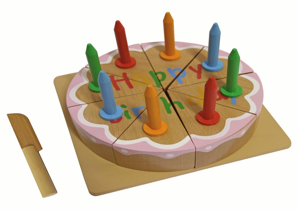 Kids Toy Geburtstagskuchen Holzkuchen Holztorte Kuchen Holz für Kaufmannsladen