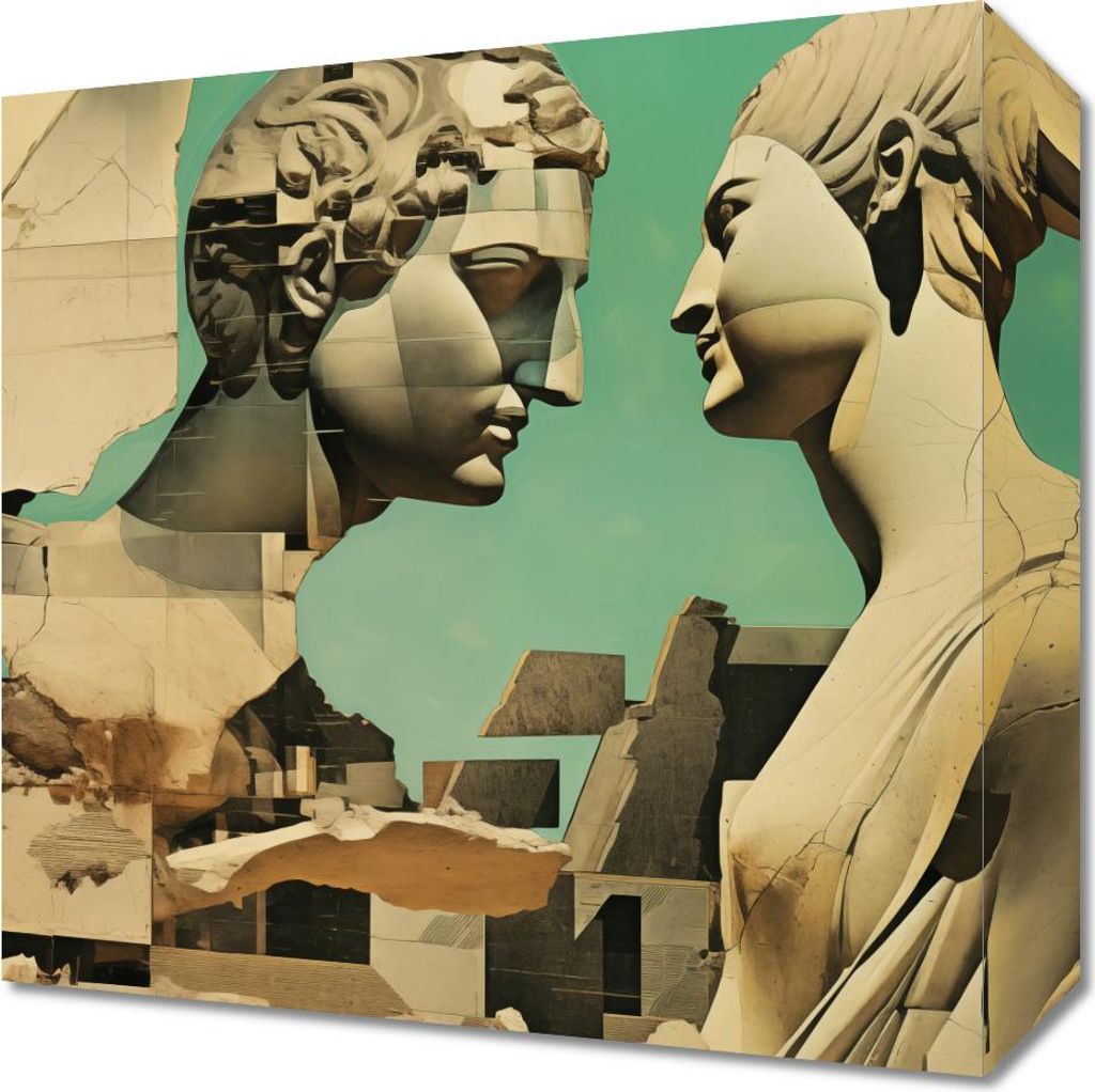 Bild 30x30cm Dialog der Vergangenheit mit der Gegenwart