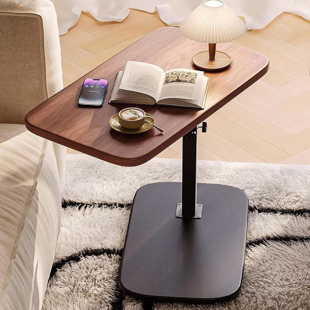 Beistelltisch Holz Klein C Form Höhenverstellbar Side Table