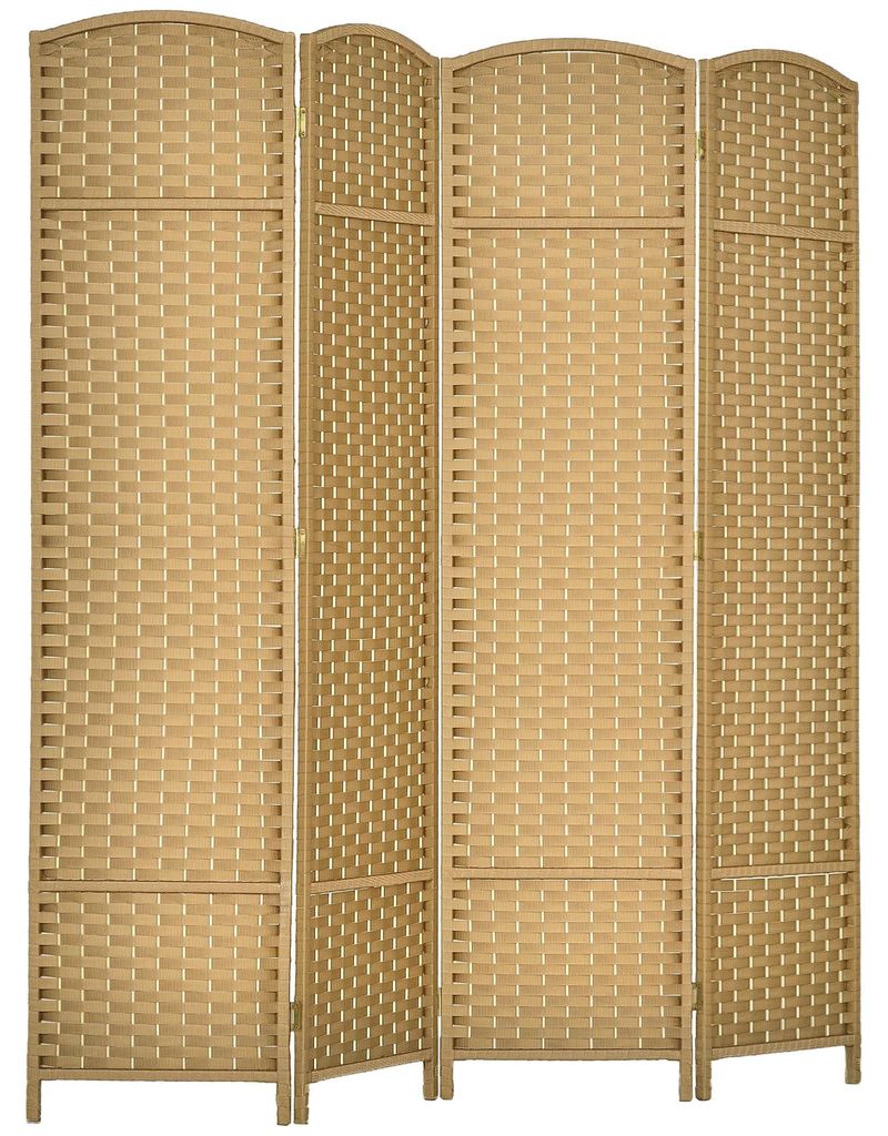Paravent HOMCOM 4 panneaux 160 x 170 cm, cloison de Image du produit 