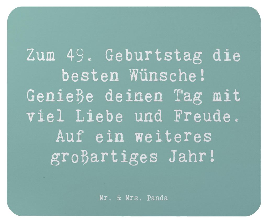 Mr. & Mrs. Panda Mauspad Spruch 49. Geburtstag Wünsche - Produktbild 
