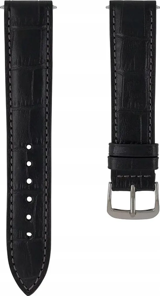 Bracelet en cuir Zeppelin noir 20mm d'origine pour montre homme