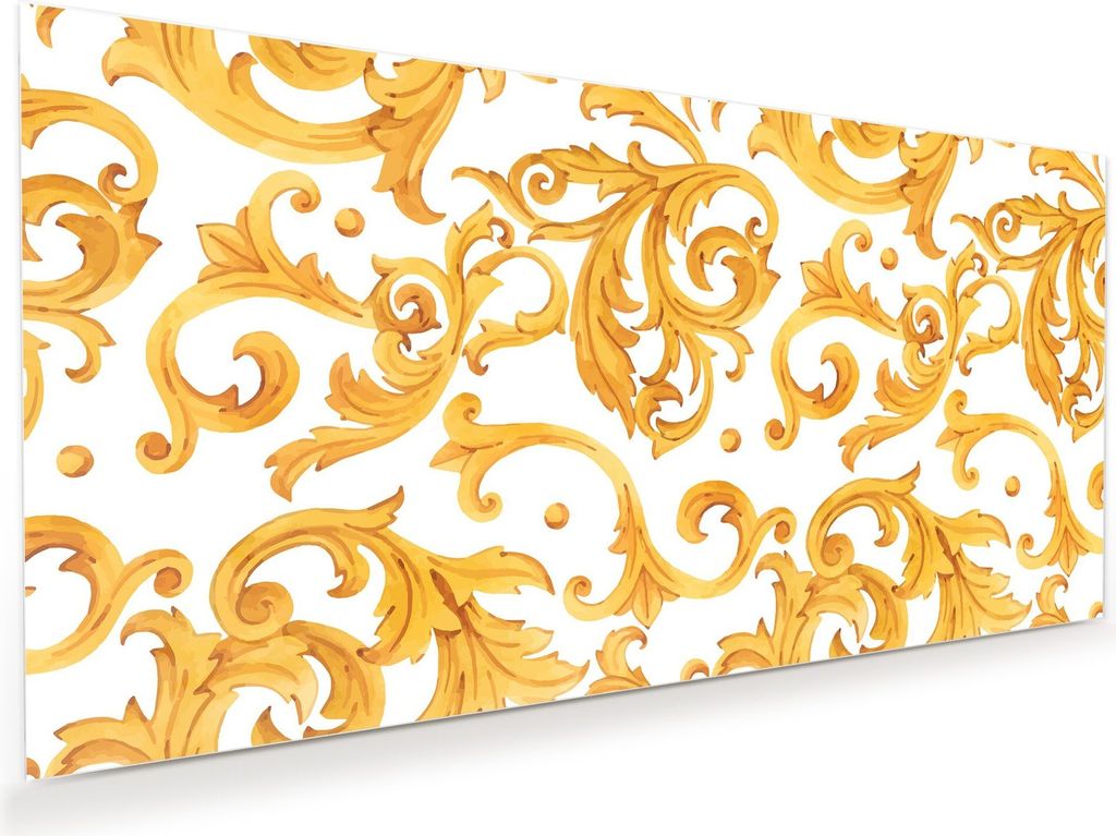 Glasbild Wandbild Retromuster 60x30cm in XXL für Wohnzimmer, Schlafzimmer, Badezimmer, Flur