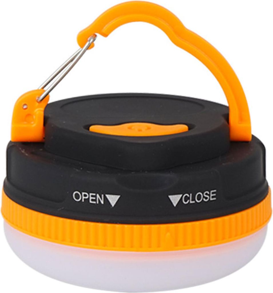 LED-Zeltlampe, ABS, 5 Beleuchtungsmodi, wasserdicht, Notfall-Camp, zum Aufhängen für den Außenbereich, Batterietyp, Orange (rund)