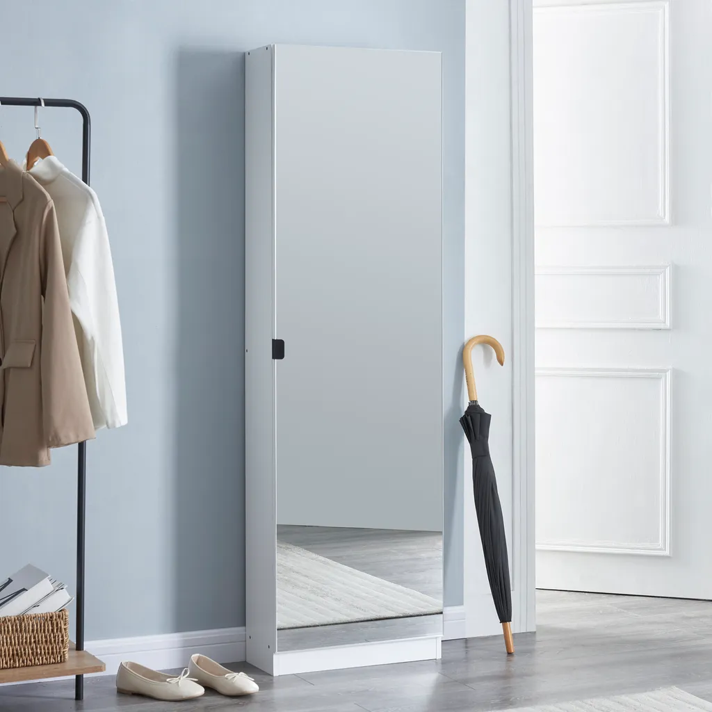 Rangement chaussures Meura blanc pour couloir étroit et vestiaire