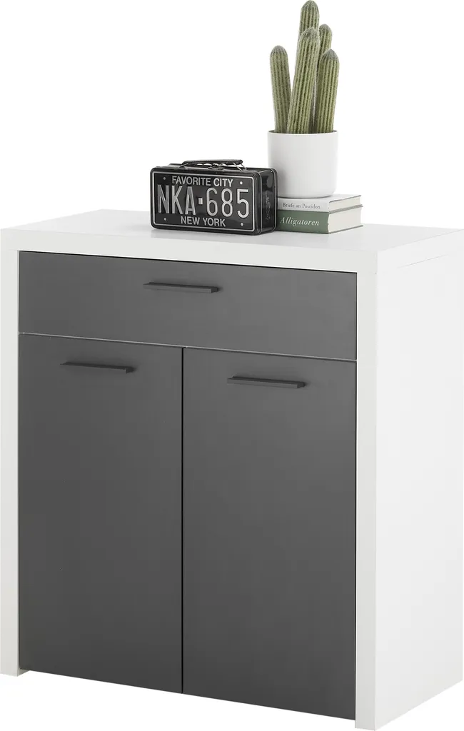 Meuble d'Entrée Modica Blanc : Commode de Chambre Pratique 88cm