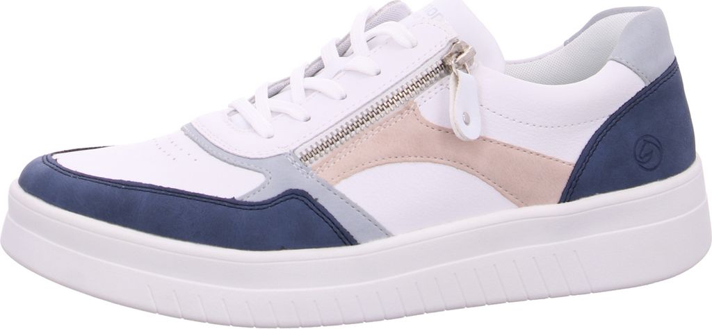 Remonte Damen Sneaker mit Glattleder und Reißverschluss D0J01, Größe:37 EU, Farbe:Blau