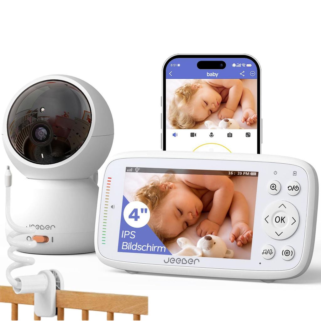 Babyphone Jeebber avec caméra, babyphone avec détection de Image du produit 