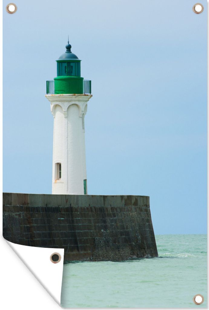 MuchoWow 60x90 cm Outdoor-Poster Gartendeko Sichtschutz Garten Poster für den Garten Leuchtturm in der Normandie