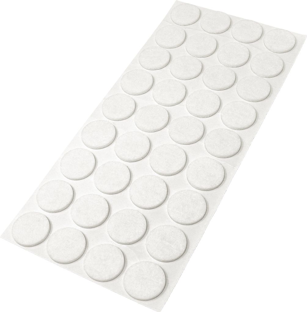 Adsamm® | 36 x selbstklebende Filzgleiter / Weiß / Ø 24 mm Produktbild 
