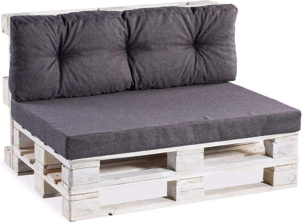 Coussin dossier palette 120x50 cm piqué anthracite : le confort absolu
