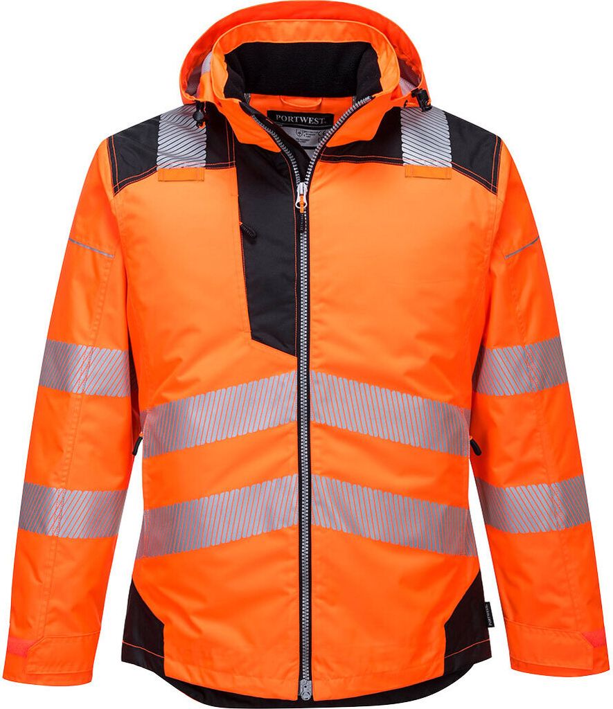 Portwest T400 PW3 Warnschutz-Regenjacke Orange/Black Gr. 4XL