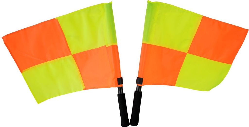 2er-Set Schiedsrichter Fahnen - Rot & Gelb - Tragetasche Produktbild 