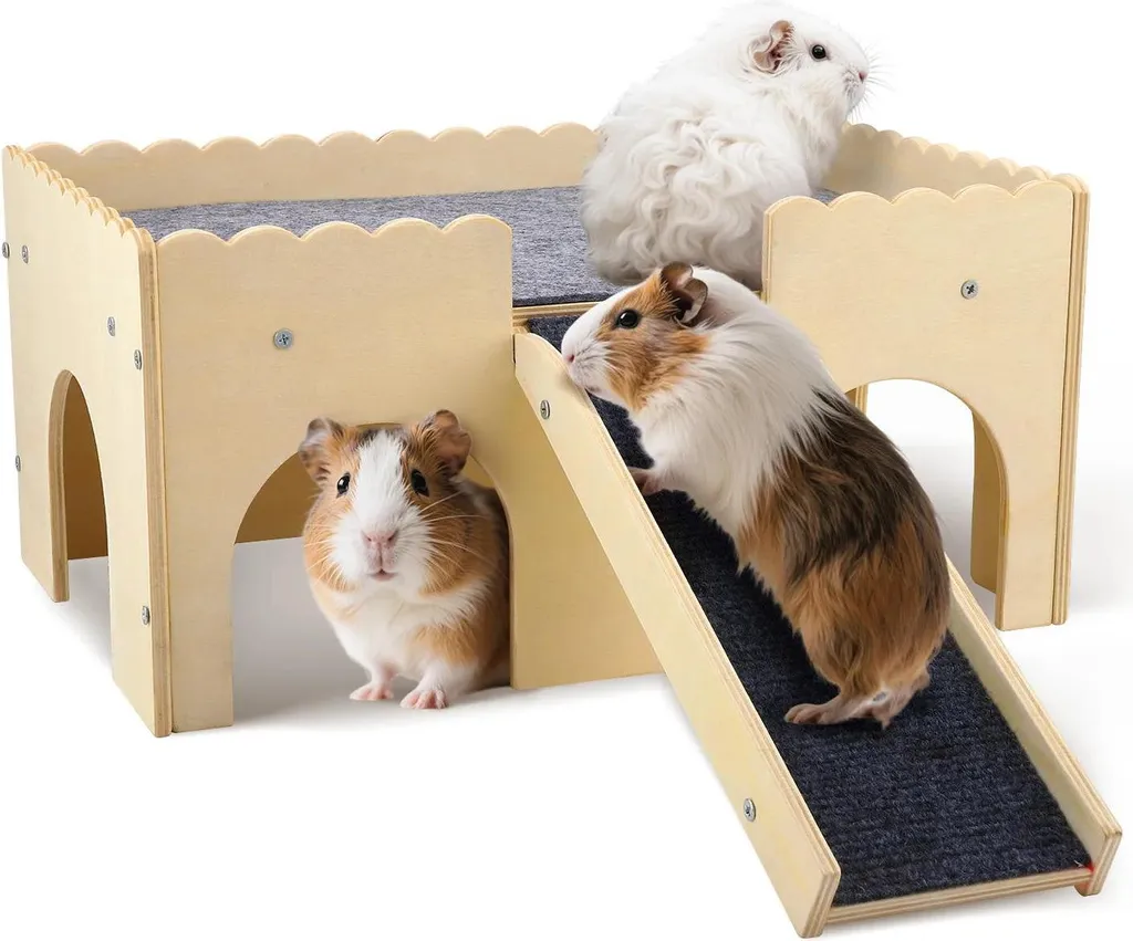 Maisonnette bois gris pour rongeurs - Anti-stress et abri sécurisé