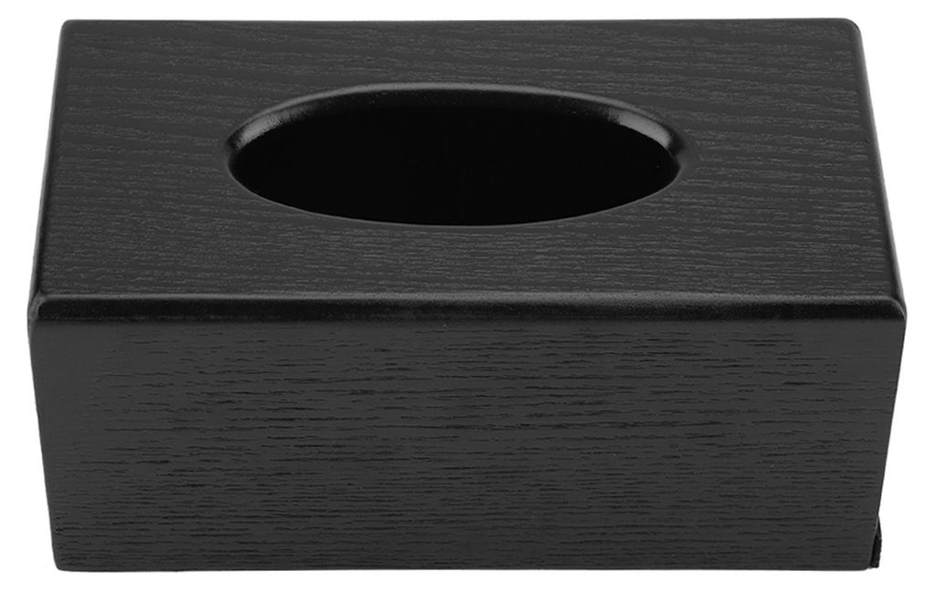 Rechteckige Taschentuchbox aus natürlichem Eleganzholz für Wohnzimmer, Schlafzimmer, Küche (schwarz)