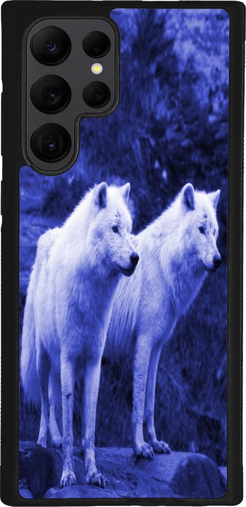 TPU Silikon Hülle für Samsung Galaxy S23 ULTRA Handy Cover Case Schutzhülle Handyhülle Bumper MOTIV 100 Wolf Blau