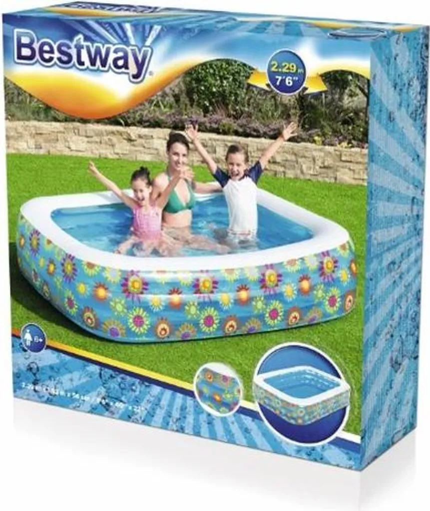 Piscina per Bambini Bestway 54120 - Design a Fiori 229x152x56 cm