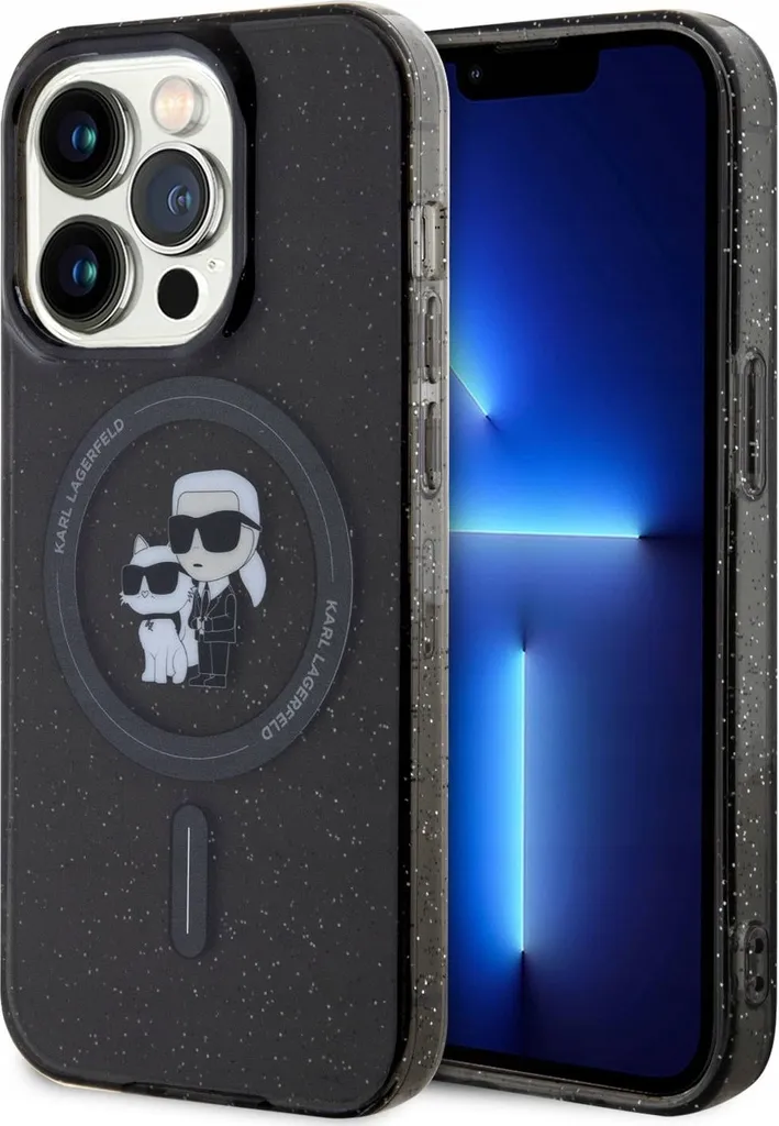 Cover iPhone 15 Pro Karl Lagerfeld Glitter MagSafe Karl & Choupette
