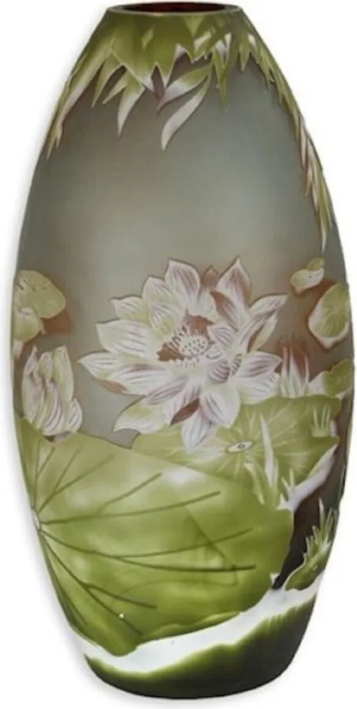 Casa Padrino Vase à Fleurs Luxe en Verre Cameo Multicolore Ø 20,8x41 cm