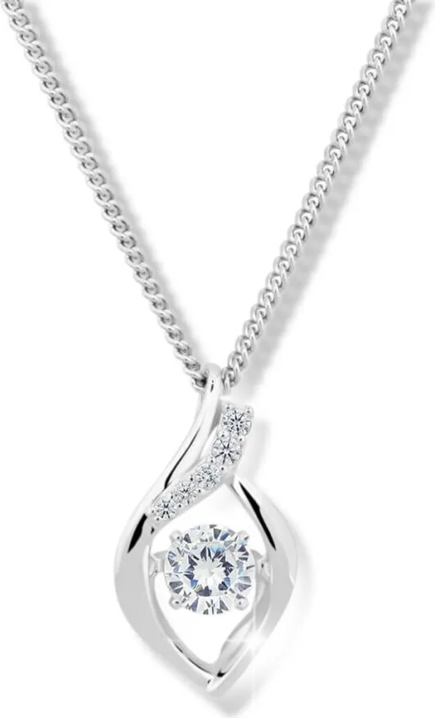 Pendentif femme avec cristal et zirconium M43066 sur chaîne fine