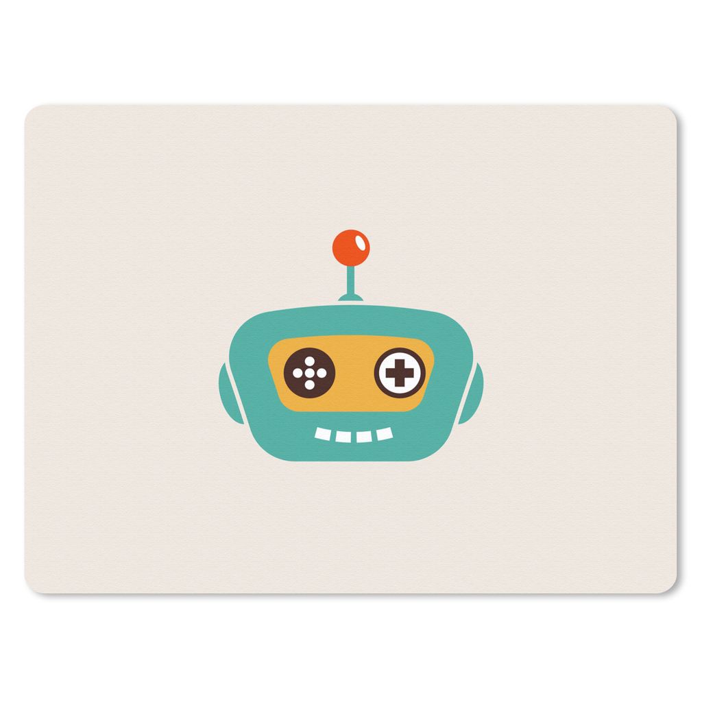 MuchoWow Mauspad Mousepad Roboter - Gesicht - Antenne - Technik - Junge - Kind 40x30 cm - Mousepads - Maus Mat - Pad - Mausunterlage - Anti Rutsch