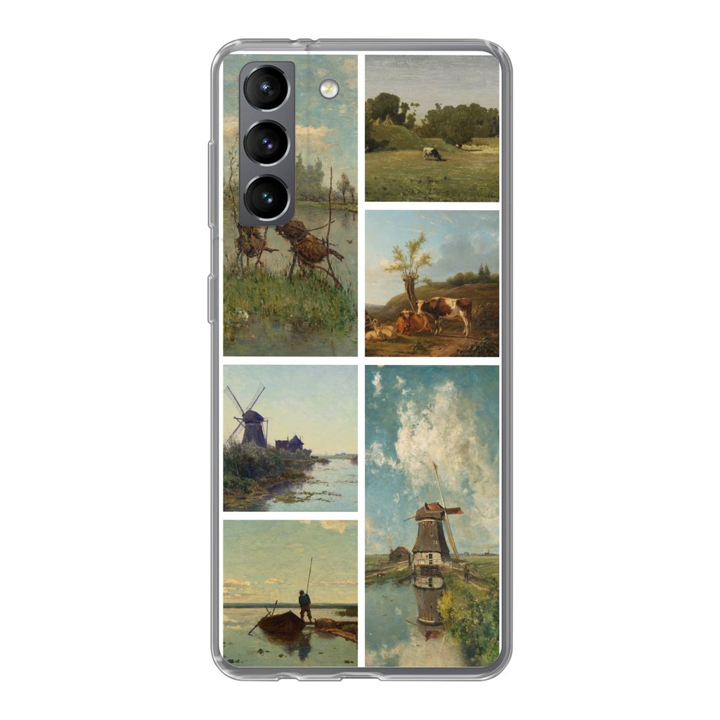 MuchoWow Handyhülle Schutzhülle Hülle für Samsung Galaxy S21 Kunst - Collage - Niederlande Silikon Softcase Handy Hülle - Softcase