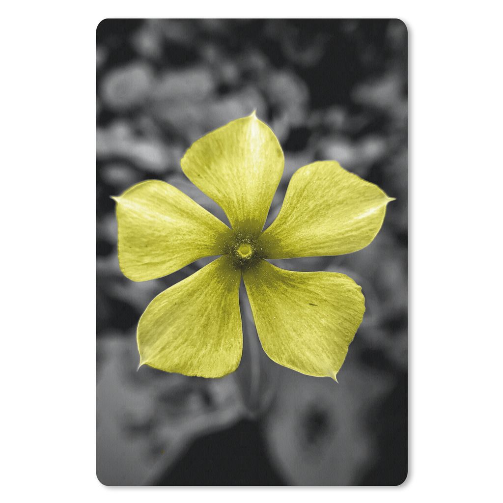 MuchoWow Mauspad Mousepad Blumen - Gelb - Schwarz - Weiß 18x27 cm - Mousepads - Maus Mat - Pad - Mausunterlage