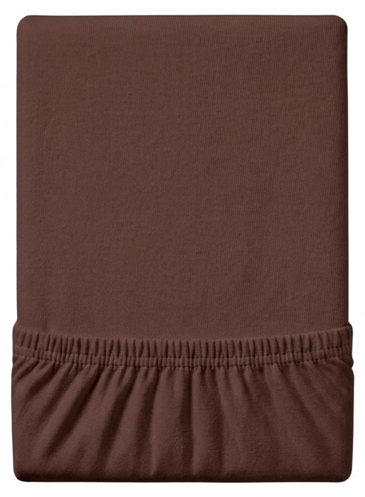 Jersey hoeslaken EXCLUSIVE, donkerbruin, 90x200 Productafbeelding  AI-gegenereerde afbeelding