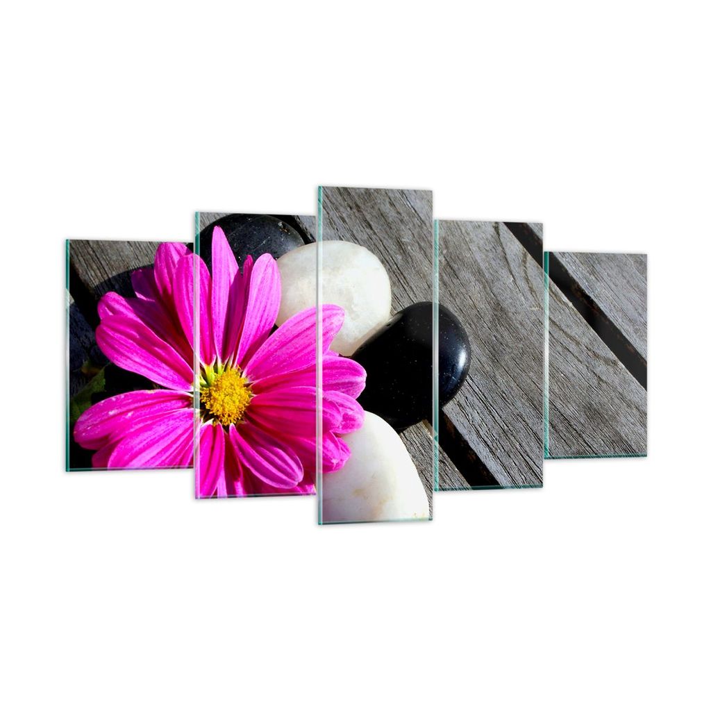 Bilder auf glas - Stein Blume Blütenblätter Chrysantheme - 160x85cm - Glasbilder - Wandbilder - Kunstdruck - Wanddekoration aus Glas - Glas Bilde...