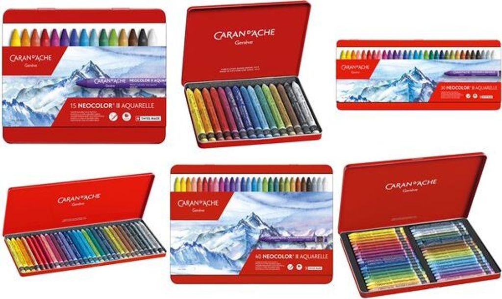 #3xCARAN D'ACHE vodové pastelky NEOCOLOR II, balenie 40 ks Obrázok produktu 