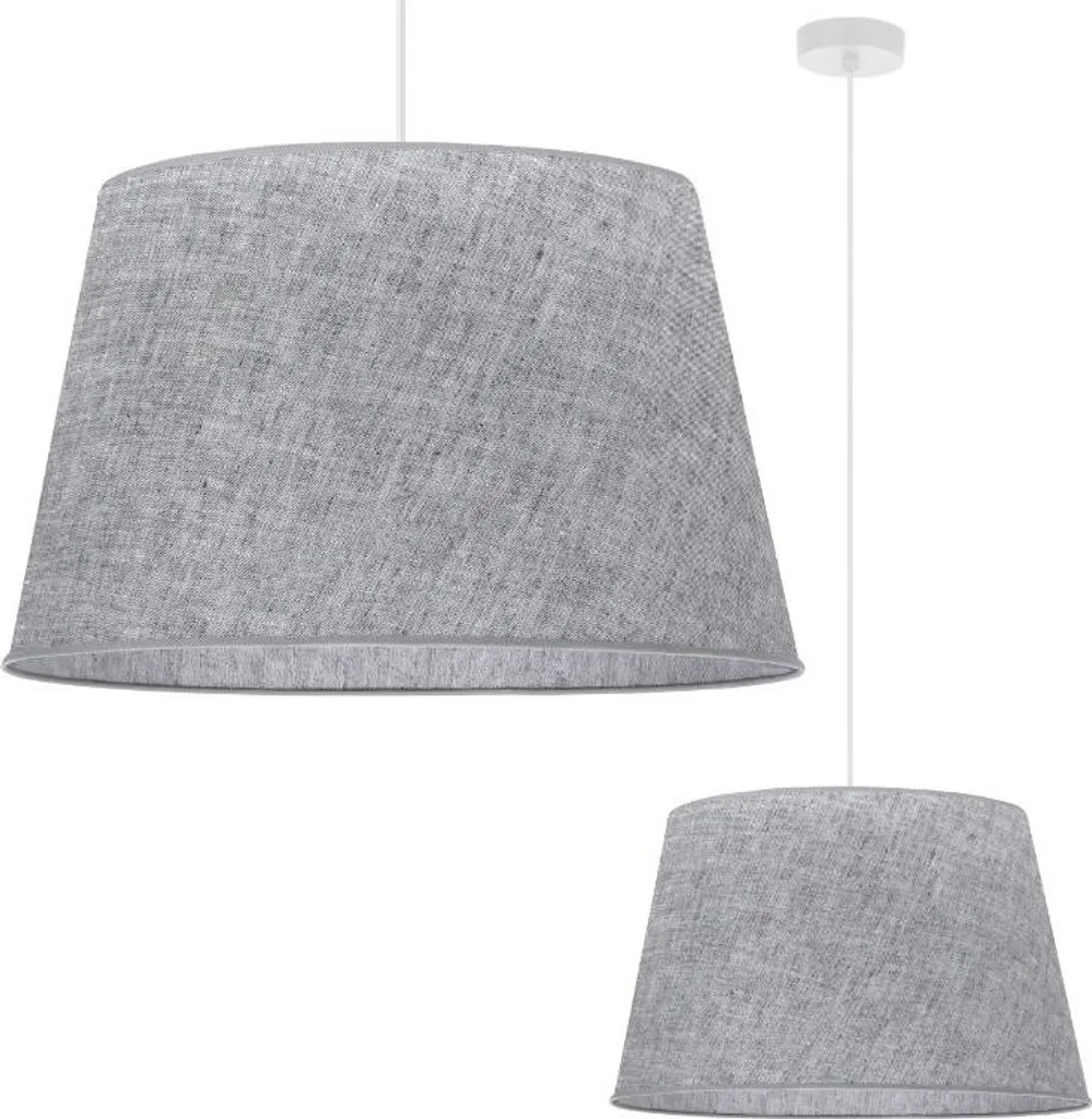 Lampadario Moderno Len 44cm Lino Grigio - Lampada Sospensione Design