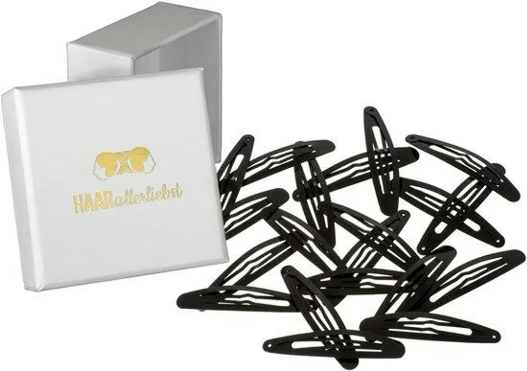 Pince clic-clac ovale noire 6 cm lot de 20 accessoires cheveux femme