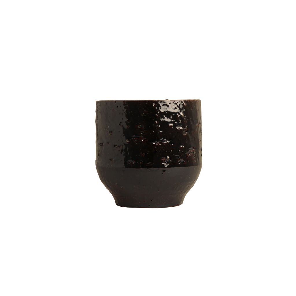 D&M Deco Blumentopf Schwarz-Braun D 32 cm H 30,5 cm Öffnung 29 cm