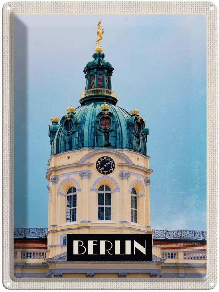 vianmo Blechschild 40x30 cm Berlin Deutschland Hauptstadt Bildmotiv Reisemotiv Abenteuer Reisen Straße Stadt Urlaub