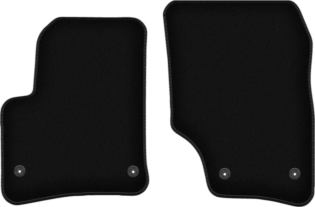 Wielganizator Tappetini anteriori in velluto per Volkswagen Touareg I (2002-2010, SUV) neri, set 2 pz, con fissaggi