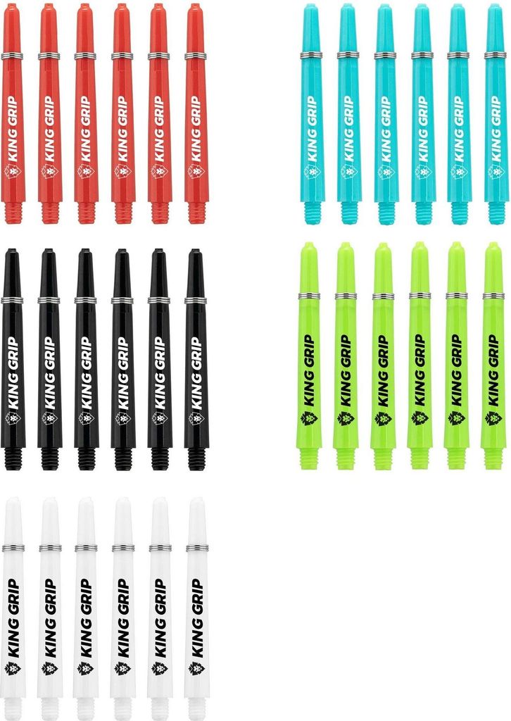 KOTO - Dartschäfte Kollektion Inbetween, 30 Shafts, Nylon Shafts Rot, Schwarz, Blau, Weiß, Grün