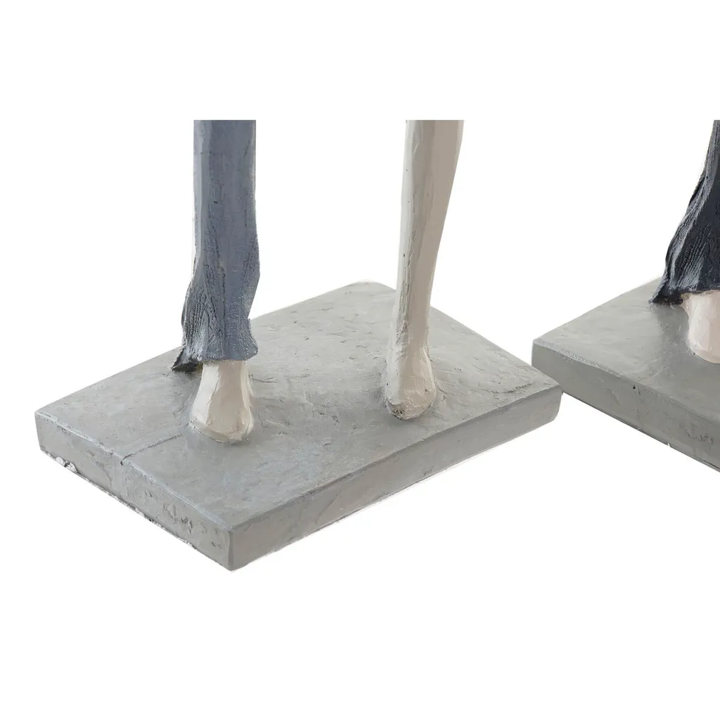 Déco de Table Mariage Figurine Couple Gris Rose 37cm DKD Home Decor - 3