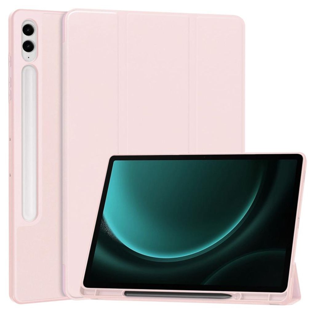 Techsuit Flex Trifold Tablet-Hülle mit Pencil-Halter für Samsung Galaxy Tab S9 FE Plus - Rosa