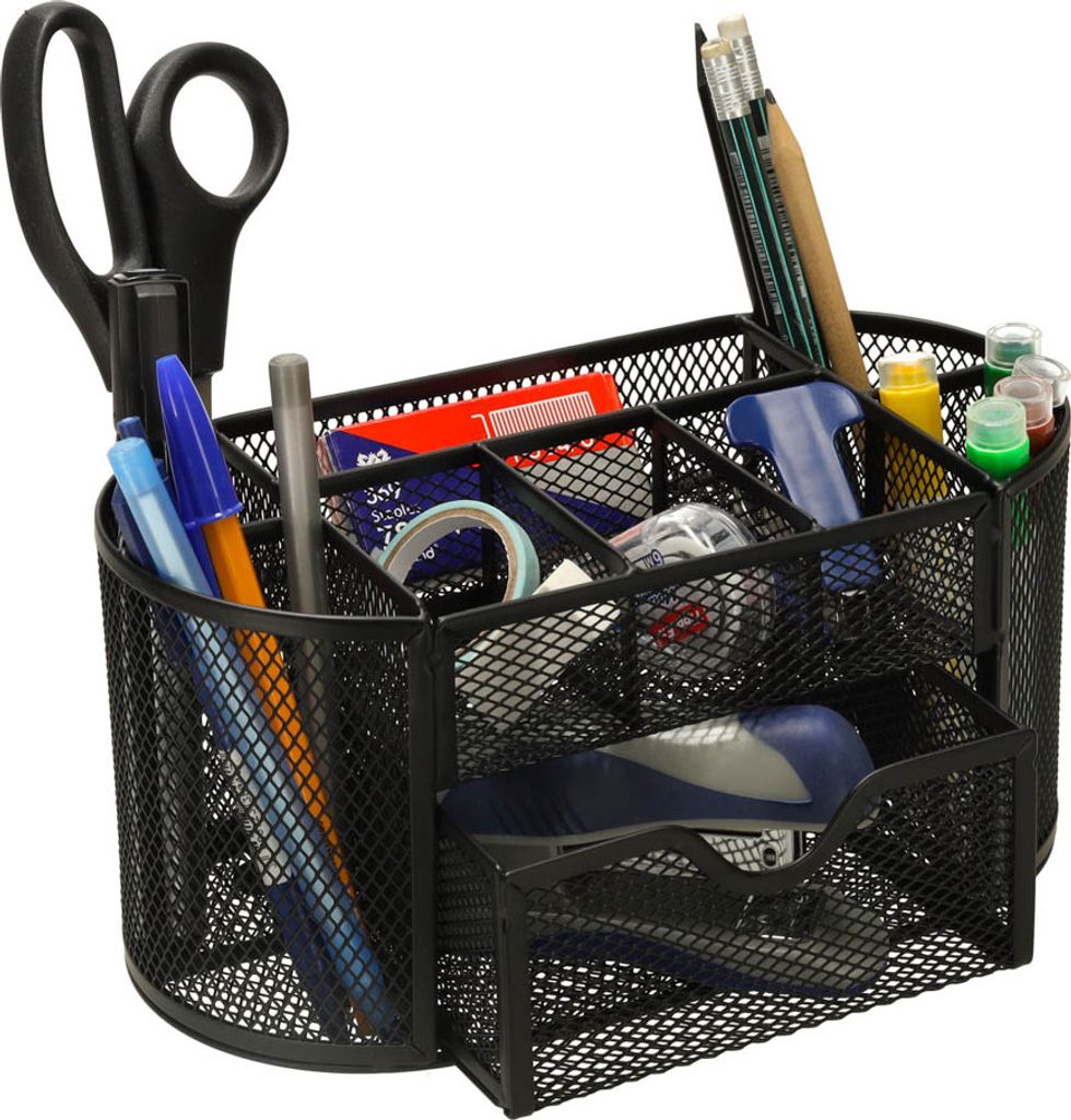 KIK KX3646_1 Schreibtisch-Organizer aus Metall, 9 Fächer, AKTION