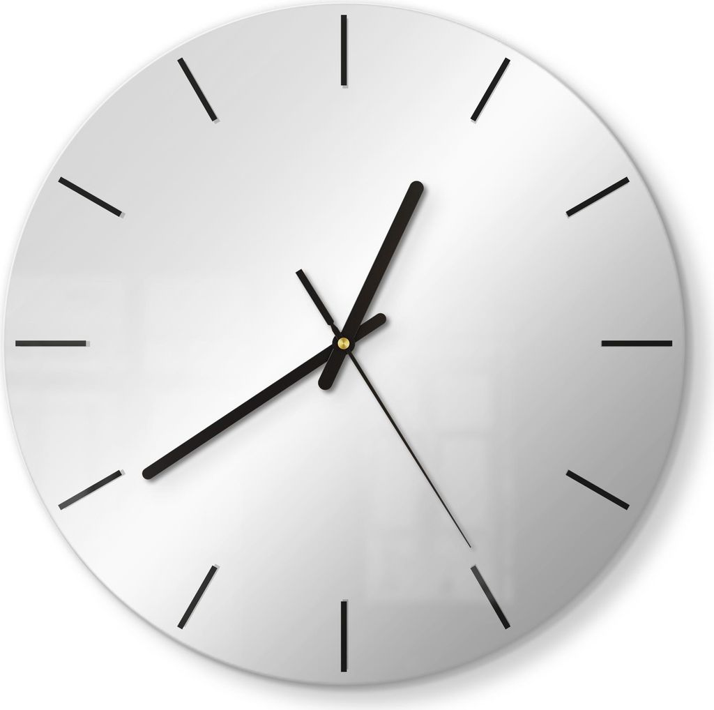 DEQORI Spiegeluhr rund Ø 30 cm, Modern Wanduhr Uhr modern Deko Spiegel klein