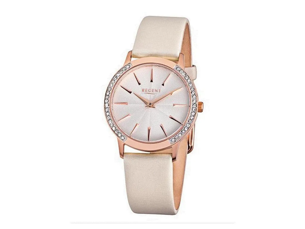 Montre Regent femme ornée de pierres brillantes avec cadran argenté chic