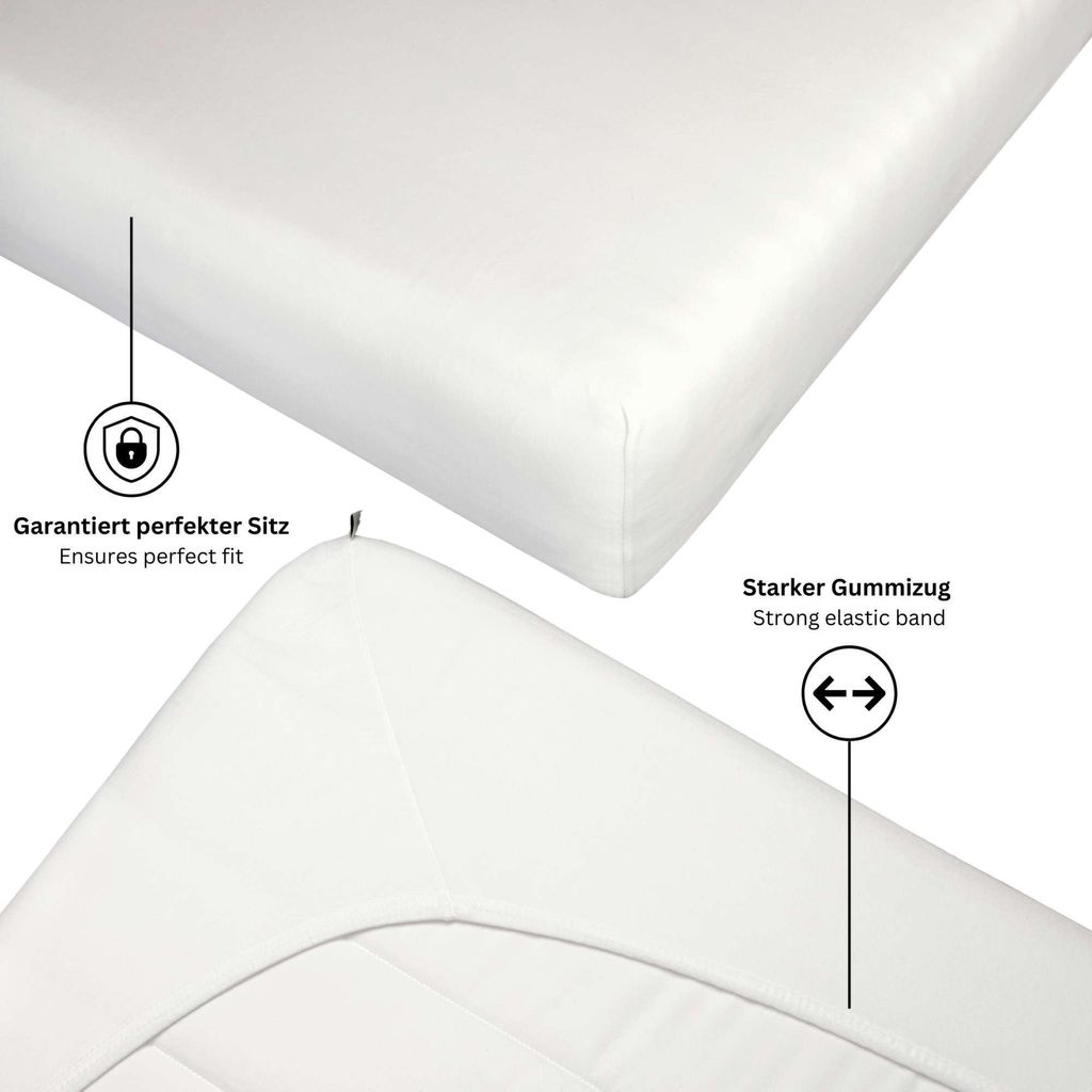 FC Bayern München Spannbettlaken - Rot-Weiß 90x200cm Offizieller Fanartikel